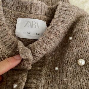Zara kids - cardigan with embellished pearls (10Y)